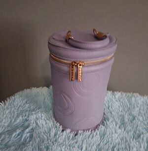 Monat Chic Lavender Cosmetic Case Travel Bag Gold Zipper